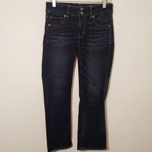 American Eagle Dark Wash Artist Crop Jeans 00